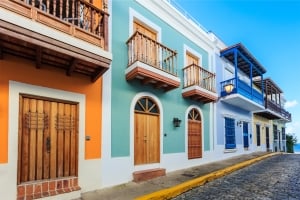 colourful building lining a street